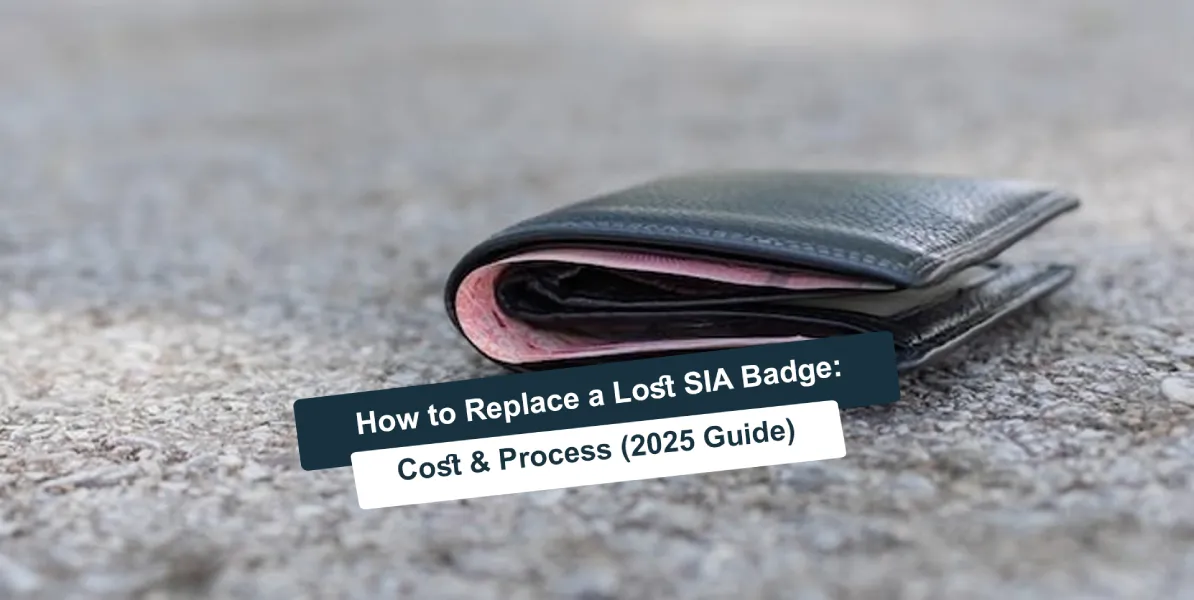 Security officer holding an SIA licence card